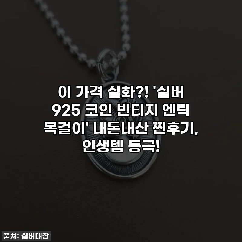 이 가격 실화?! '실버 925 코인 빈티지 엔틱 목걸이' 내돈내산 찐후기, 인생템 등극!