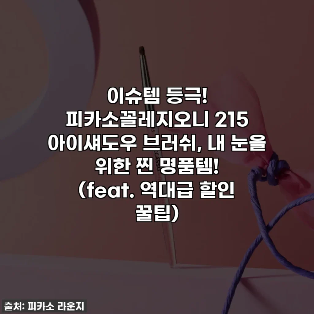 이슈템 등극! 피카소꼴레지오니 215 아이섀도우 브러쉬, 내 눈을 위한 찐 명품템! (feat. 역대급 할인 꿀팁)