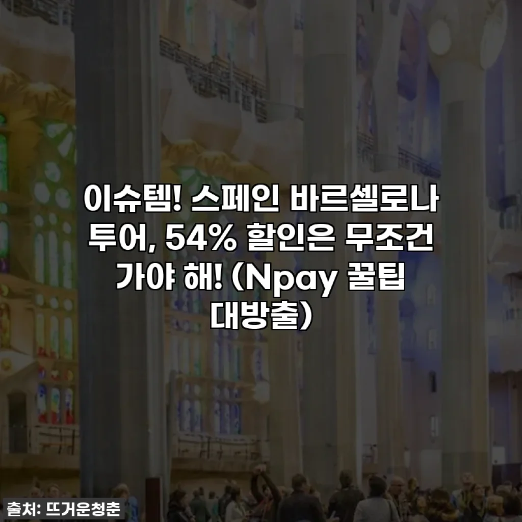 이슈템! 스페인 바르셀로나 투어, 54% 할인은 무조건 가야 해! (Npay 꿀팁 대방출)