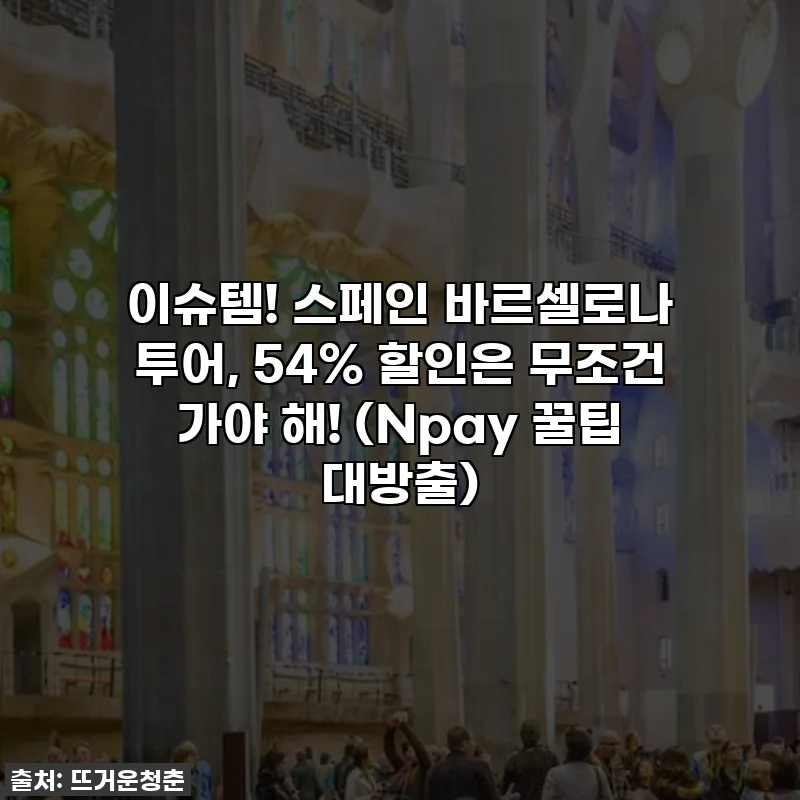 이슈템! 스페인 바르셀로나 투어, 54% 할인은 무조건 가야 해! (Npay 꿀팁 대방출)