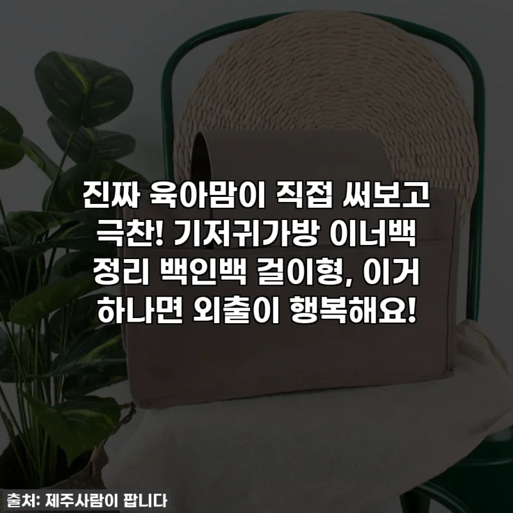 진짜 육아맘이 직접 써보고 극찬! 기저귀가방 이너백 정리 백인백 걸이형, 이거 하나면 외출이 행복해요!