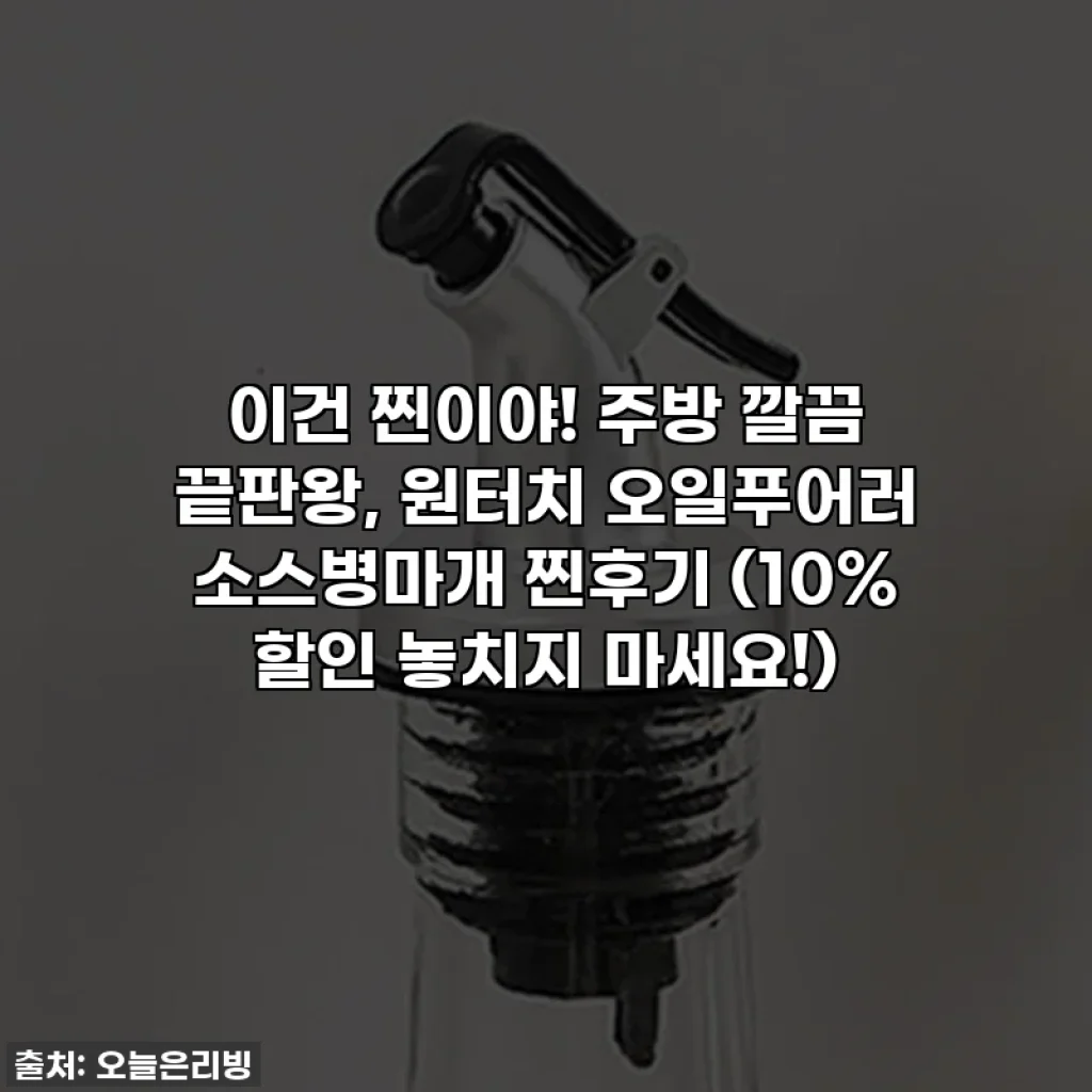 이건 찐이야! 주방 깔끔 끝판왕, 원터치 오일푸어러 소스병마개 찐후기 (10% 할인 놓치지 마세요!)