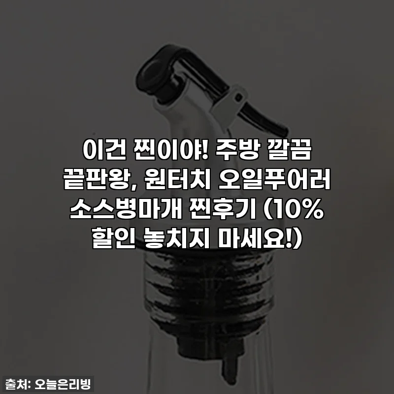 이건 찐이야! 주방 깔끔 끝판왕, 원터치 오일푸어러 소스병마개 찐후기 (10% 할인 놓치지 마세요!)
