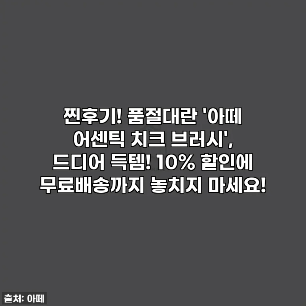 찐후기! 품절대란 '아떼 어센틱 치크 브러시', 드디어 득템! 10% 할인에 무료배송까지 놓치지 마세요!