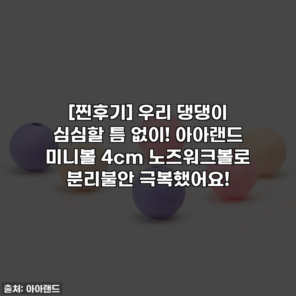[찐후기] 우리 댕댕이 심심할 틈 없이! 아아랜드 미니볼 4cm 노즈워크볼로 분리불안 극복했어요!