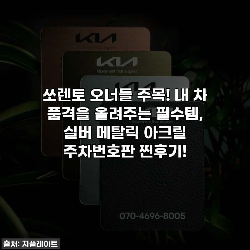 쏘렌토 오너들 주목! 내 차 품격을 올려주는 필수템, 실버 메탈릭 아크릴 주차번호판 찐후기!