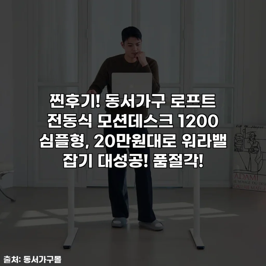 찐후기! 동서가구 로프트 전동식 모션데스크 1200 심플형, 20만원대로 워라밸 잡기 대성공! 품절각!