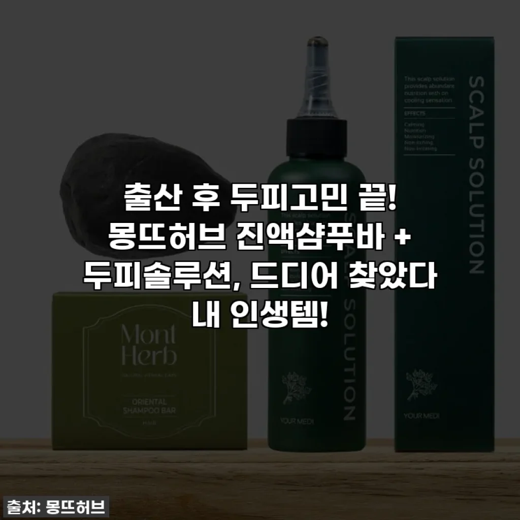 출산 후 두피고민 끝! 몽뜨허브 진액샴푸바 + 두피솔루션, 드디어 찾았다 내 인생템!