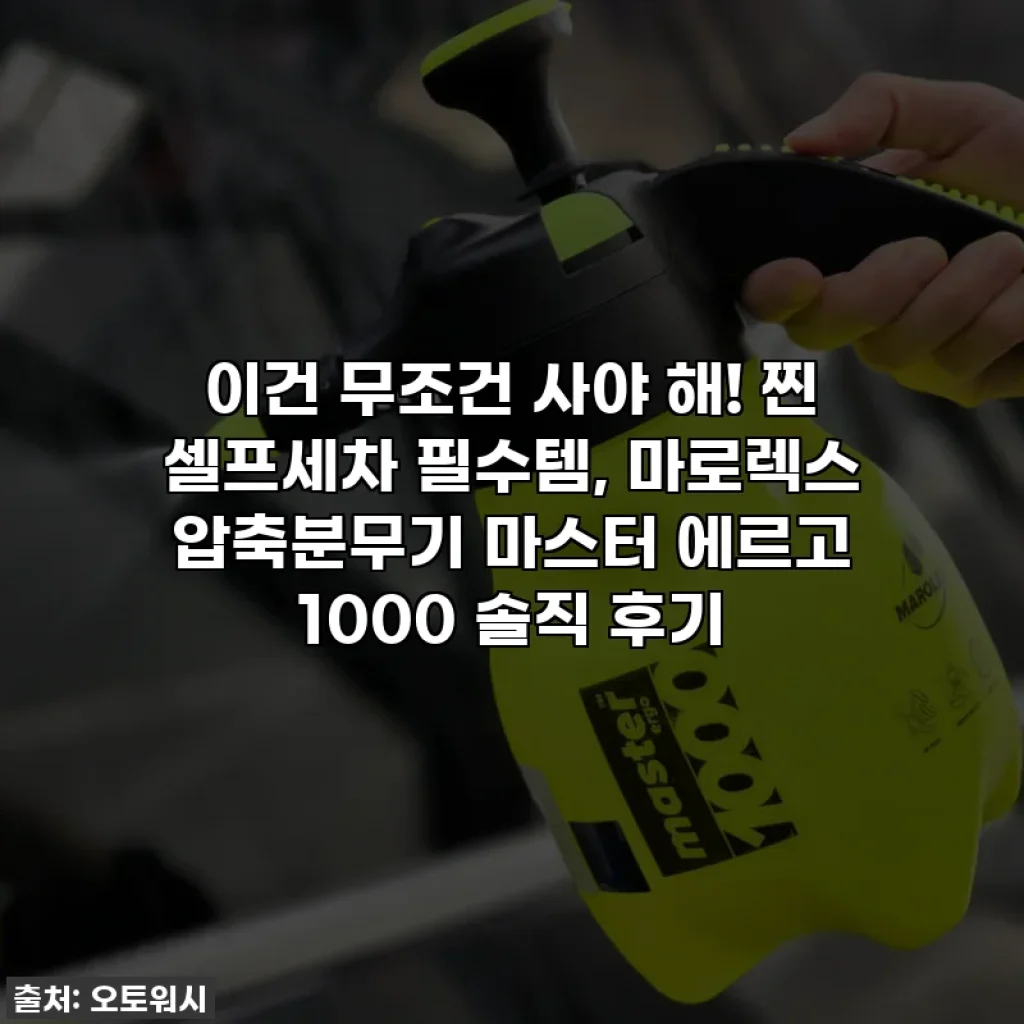 이건 무조건 사야 해! 찐 셀프세차 필수템, 마로렉스 압축분무기 마스터 에르고 1000 솔직 후기