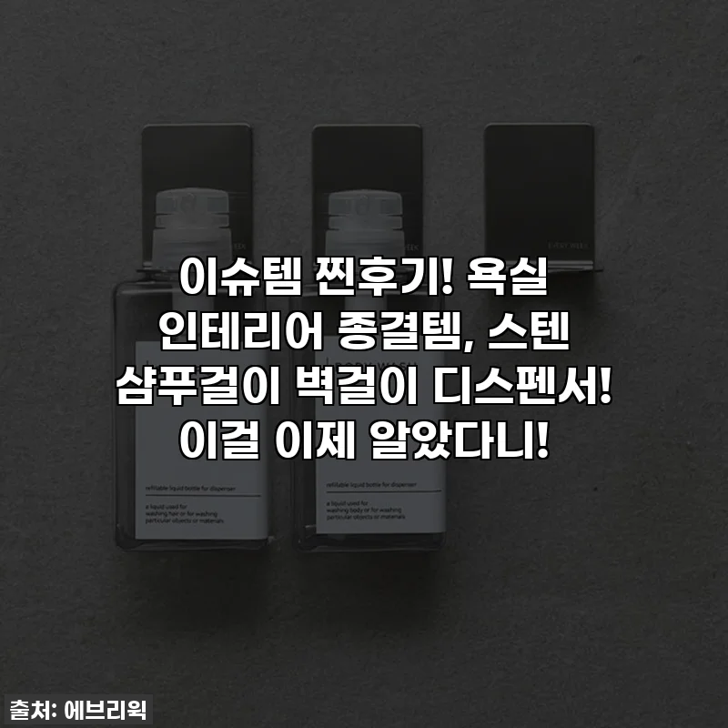 이슈템 찐후기! 욕실 인테리어 종결템, 스텐 샴푸걸이 벽걸이 디스펜서! 이걸 이제 알았다니!