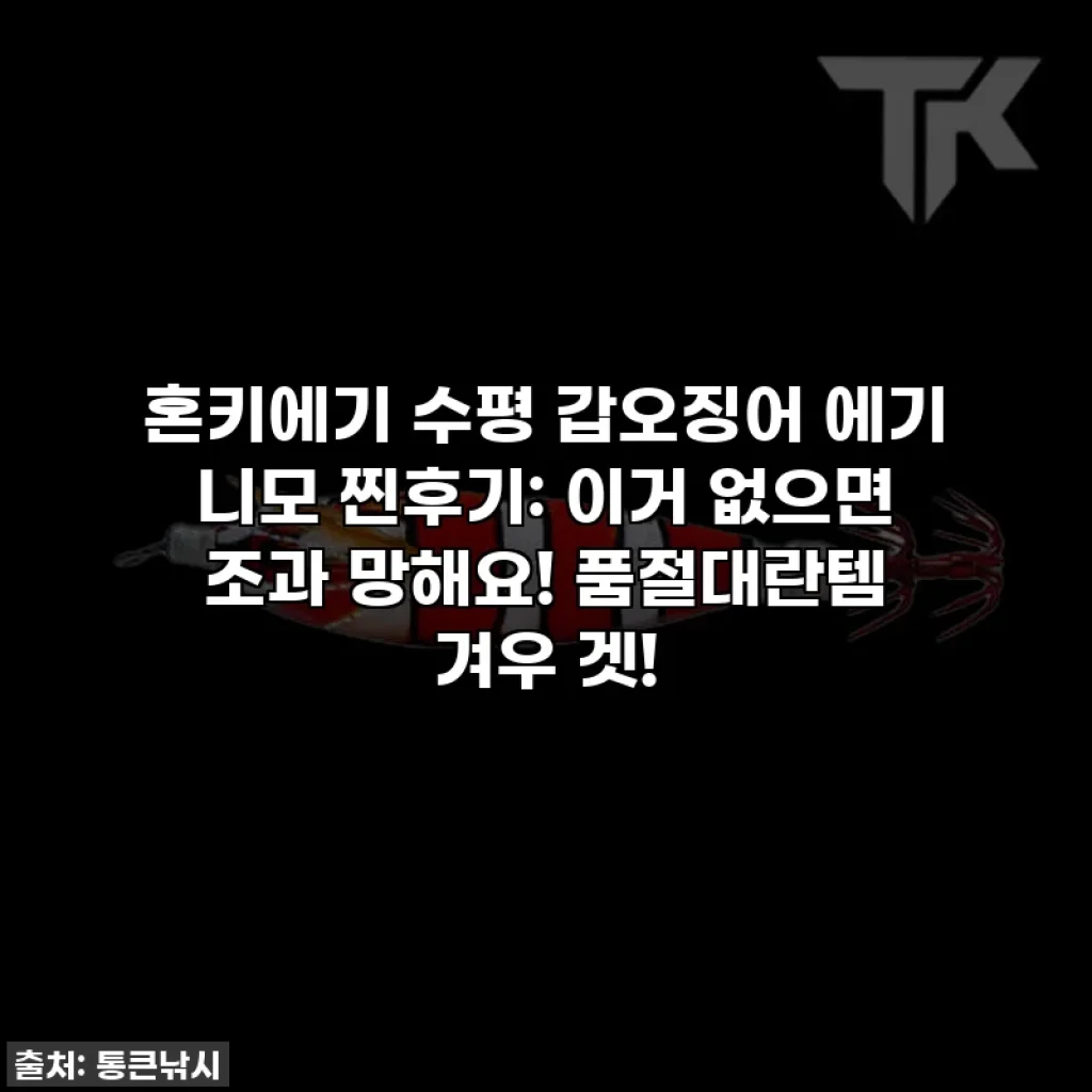 혼키에기 수평 갑오징어 에기 니모 찐후기: 이거 없으면 조과 망해요! 품절대란템 겨우 겟!