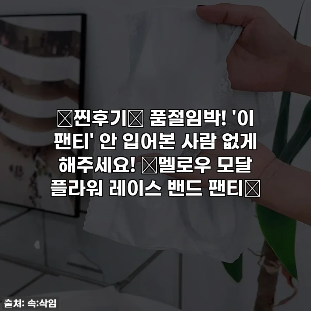 💖찐후기💖 품절임박! '이 팬티' 안 입어본 사람 없게 해주세요! ✨멜로우 모달 플라워 레이스 밴드 팬티✨