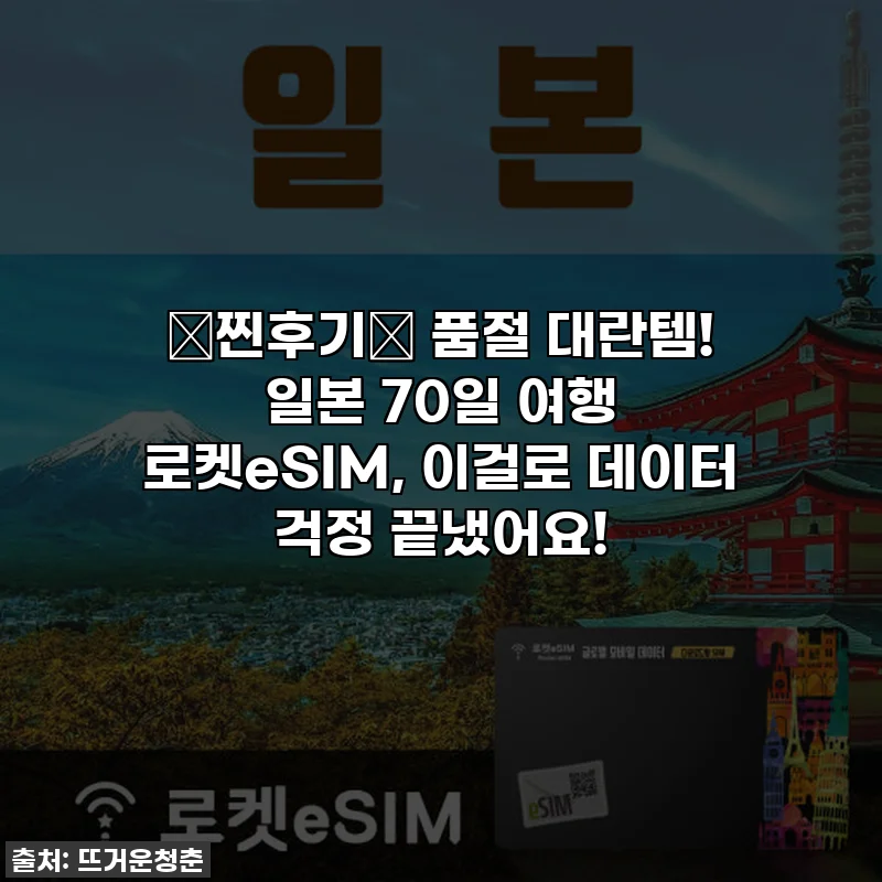 💖찐후기💖 품절 대란템! 일본 70일 여행 로켓eSIM, 이걸로 데이터 걱정 끝냈어요!