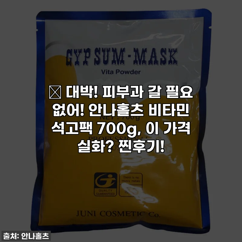 😱 대박! 피부과 갈 필요 없어! 안나홀츠 비타민 석고팩 700g, 이 가격 실화? 찐후기!