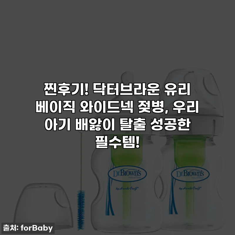 찐후기! 닥터브라운 유리 베이직 와이드넥 젖병, 우리 아기 배앓이 탈출 성공한 필수템!