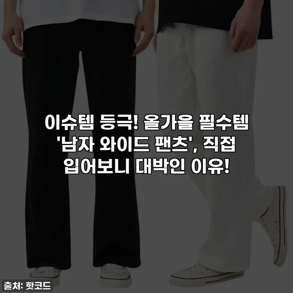 이슈템 등극! 올가을 필수템 '남자 와이드 팬츠', 직접 입어보니 대박인 이유!