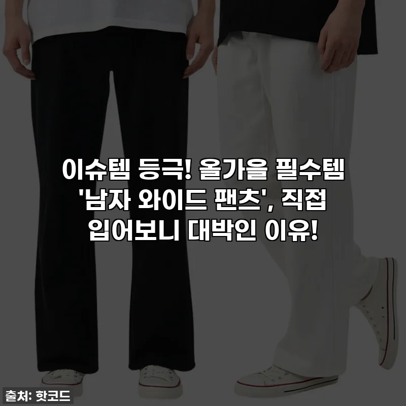 이슈템 등극! 올가을 필수템 '남자 와이드 팬츠', 직접 입어보니 대박인 이유!