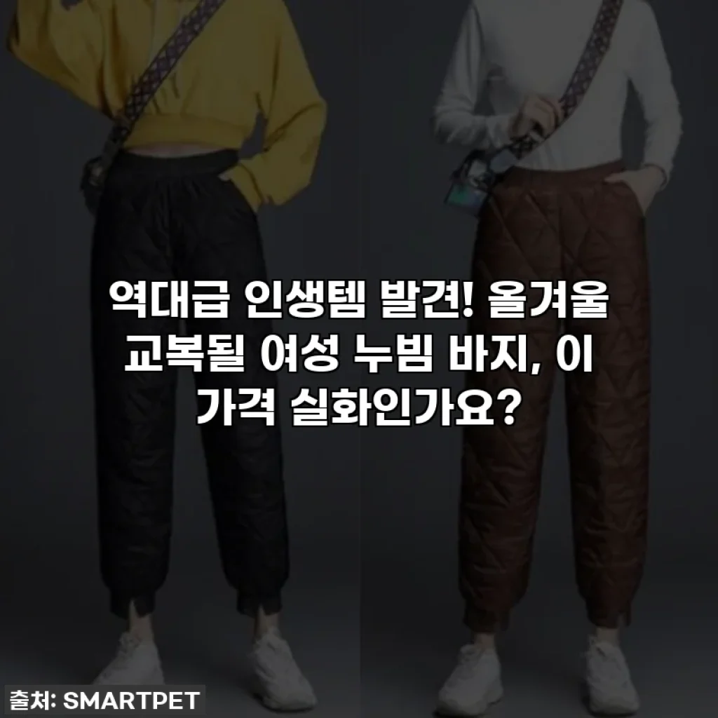 역대급 인생템 발견! 올겨울 교복될 여성 누빔 바지, 이 가격 실화인가요?