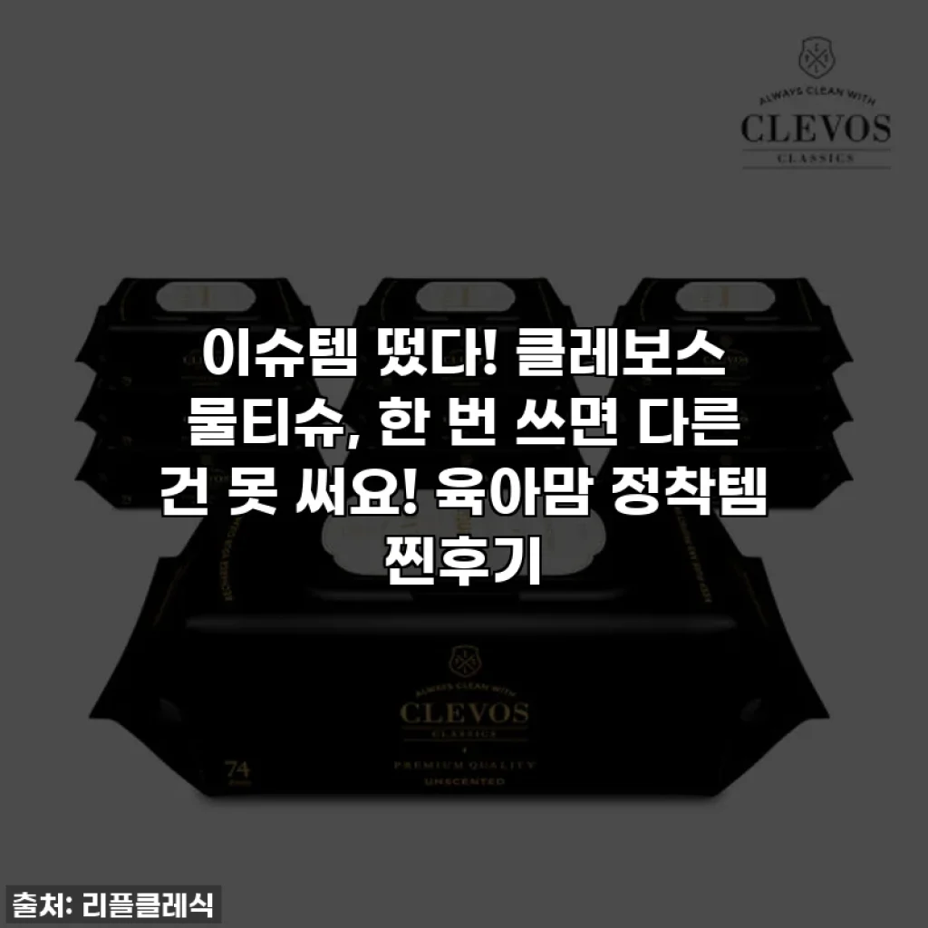 이슈템 떴다! 클레보스 물티슈, 한 번 쓰면 다른 건 못 써요! 육아맘 정착템 찐후기