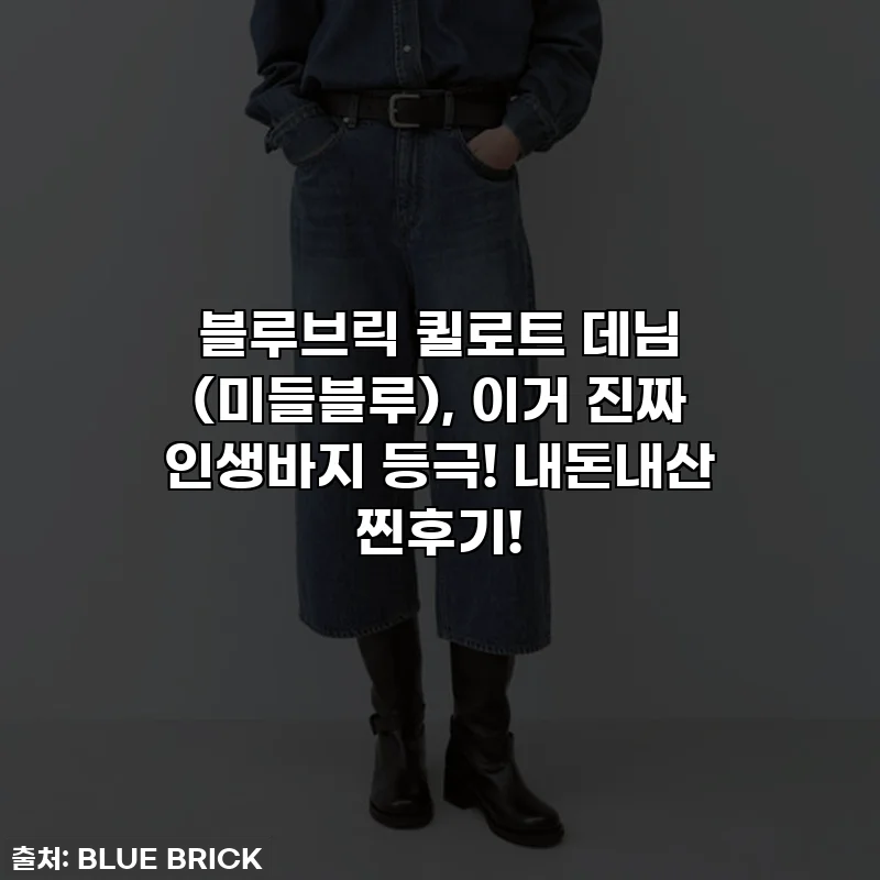 블루브릭 퀼로트 데님 (미들블루), 이거 진짜 인생바지 등극! 내돈내산 찐후기!