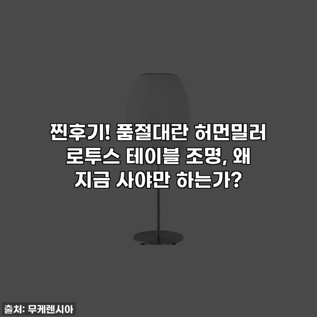찐후기! 품절대란 허먼밀러 로투스 테이블 조명, 왜 지금 사야만 하는가?