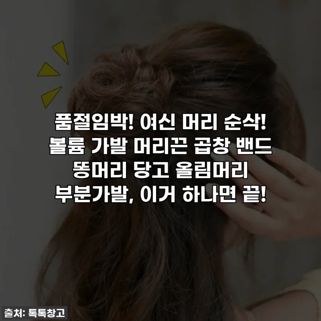 품절임박! 여신 머리 순삭! 볼륨 가발 머리끈 곱창 밴드 똥머리 당고 올림머리 부분가발, 이거 하나면 끝!