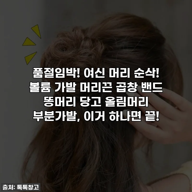 품절임박! 여신 머리 순삭! 볼륨 가발 머리끈 곱창 밴드 똥머리 당고 올림머리 부분가발, 이거 하나면 끝!