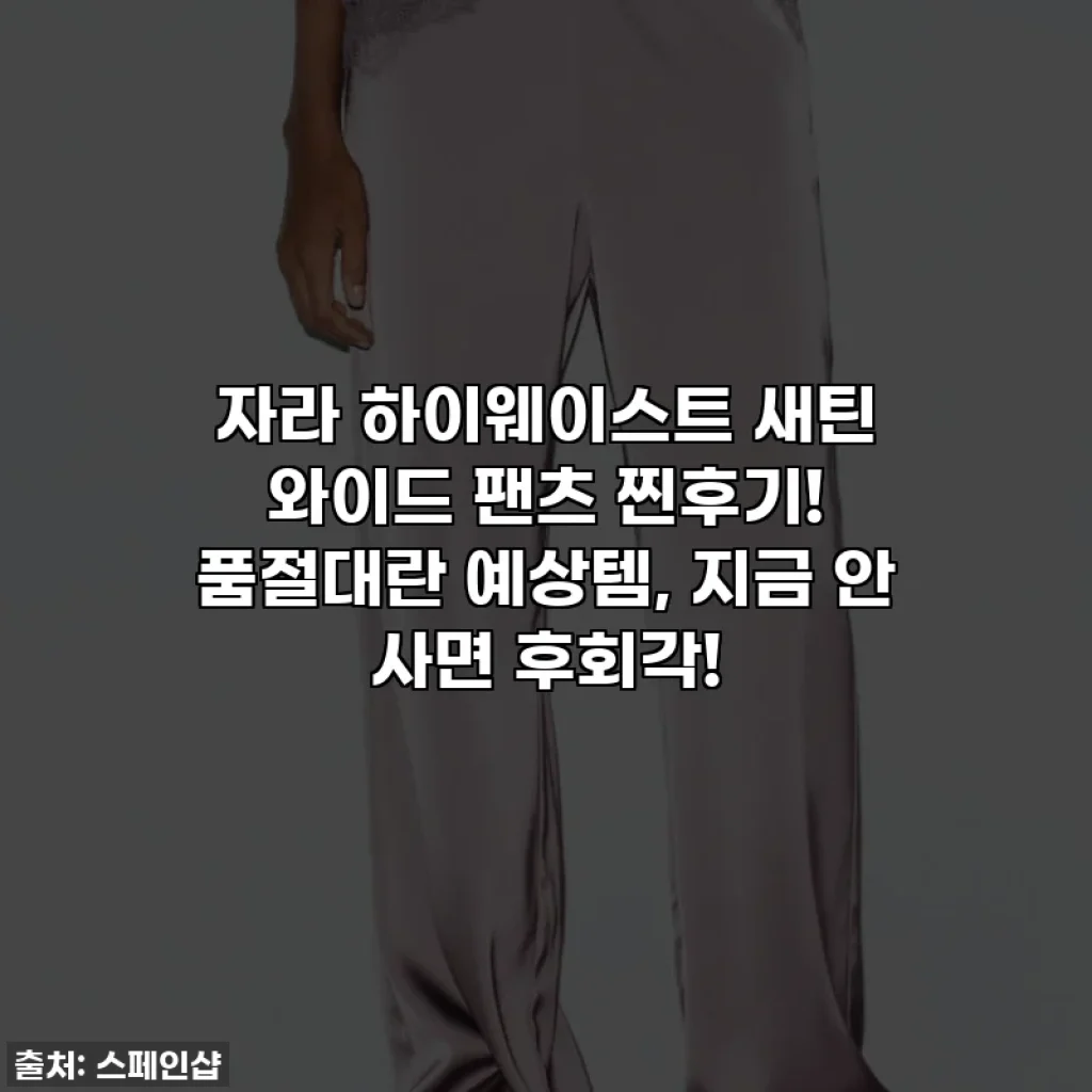 자라 하이웨이스트 새틴 와이드 팬츠 찐후기! 품절대란 예상템, 지금 안 사면 후회각!