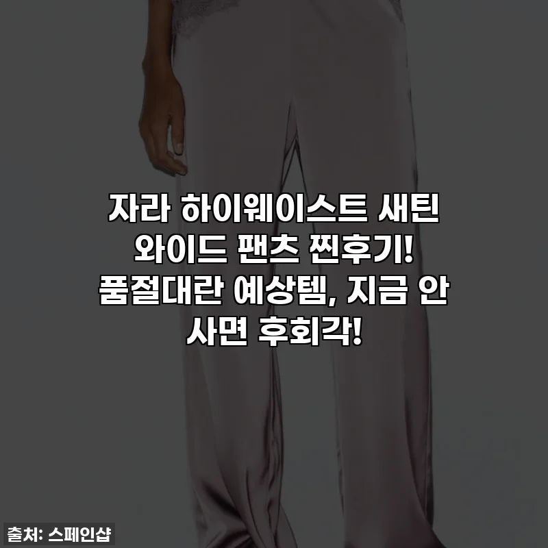 자라 하이웨이스트 새틴 와이드 팬츠 찐후기! 품절대란 예상템, 지금 안 사면 후회각!