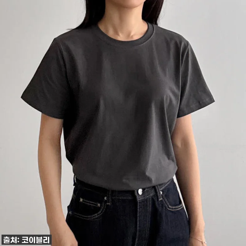 루즈핏 코튼 스판 무지 기본 여성 가 관련 이미지 5