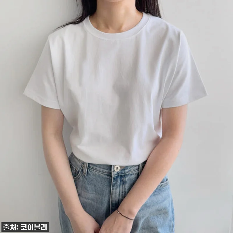 루즈핏 코튼 스판 무지 기본 여성 가 관련 이미지 7