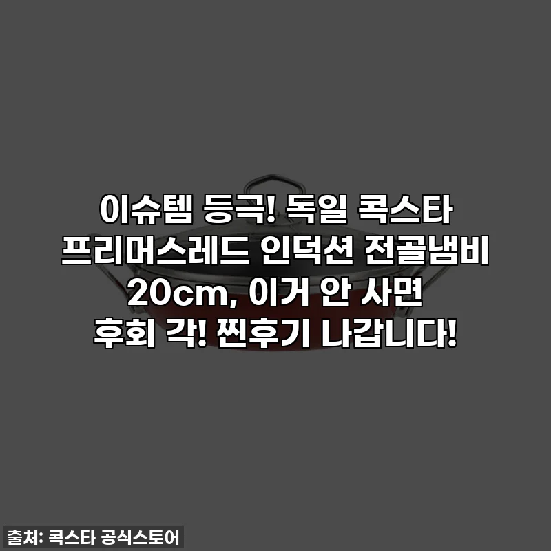 이슈템 등극! 독일 콕스타 프리머스레드 인덕션 전골냄비 20cm, 이거 안 사면 후회 각! 찐후기 나갑니다!