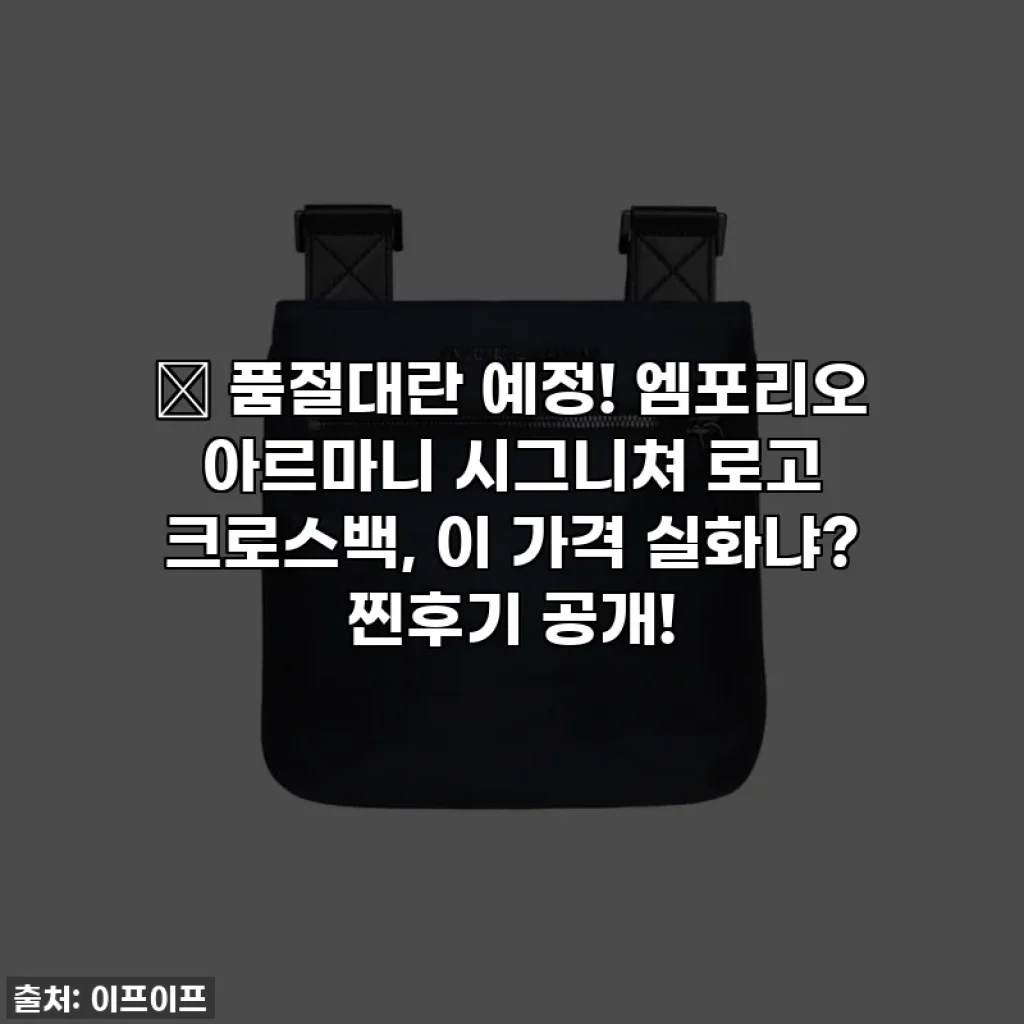 ✨ 품절대란 예정! 엠포리오 아르마니 시그니쳐 로고 크로스백, 이 가격 실화냐? 찐후기 공개!