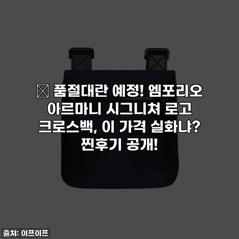 ✨ 품절대란 예정! 엠포리오 아르마니 시그니쳐 로고 크로스백, 이 가격 실화냐? 찐후기 공개!