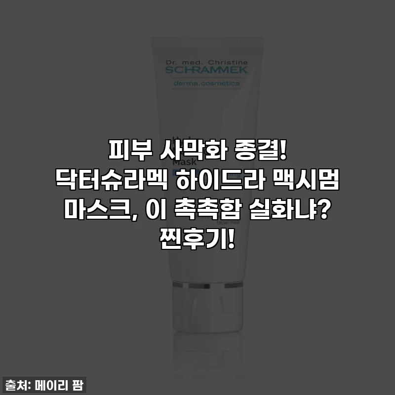 피부 사막화 종결! 닥터슈라멕 하이드라 맥시멈 마스크, 이 촉촉함 실화냐? 찐후기!