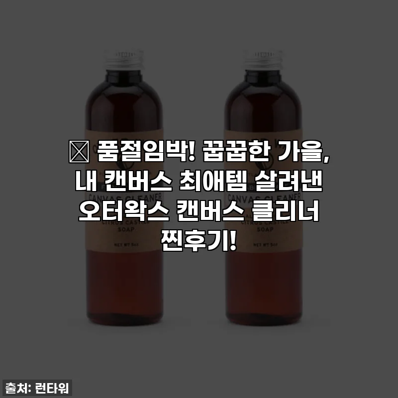 ✨ 품절임박! 꿉꿉한 가을, 내 캔버스 최애템 살려낸 오터왁스 캔버스 클리너 찐후기!