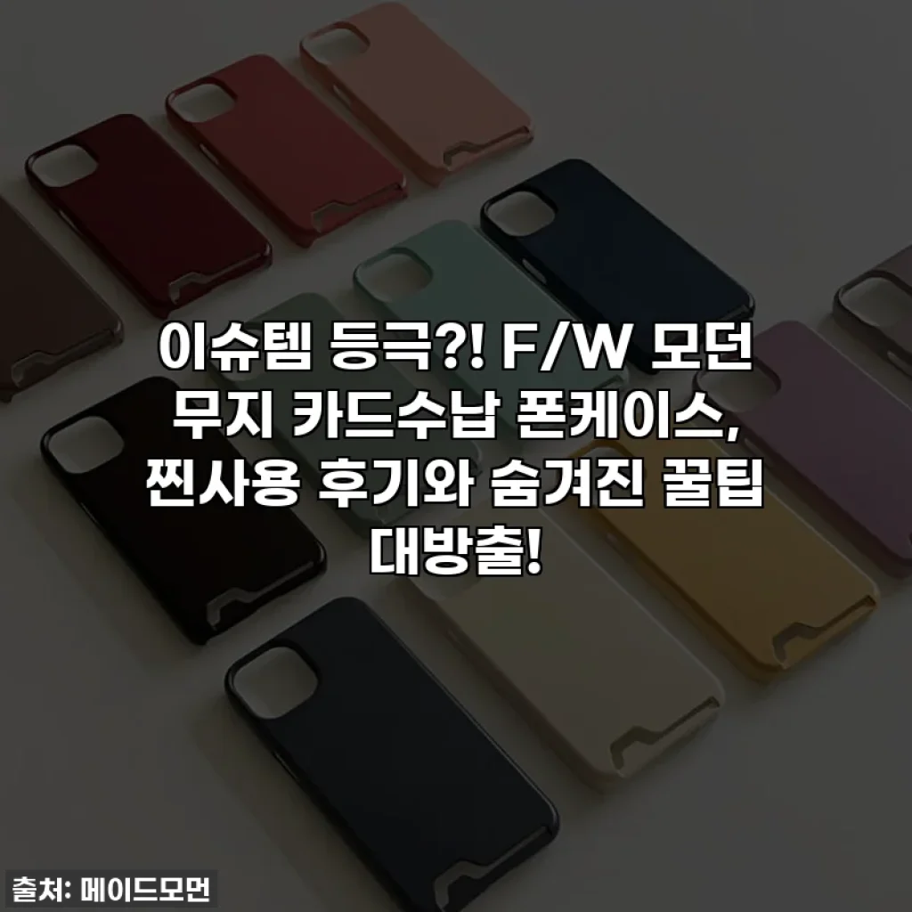 이슈템 등극?! F/W 모던 무지 카드수납 폰케이스, 찐사용 후기와 숨겨진 꿀팁 대방출!