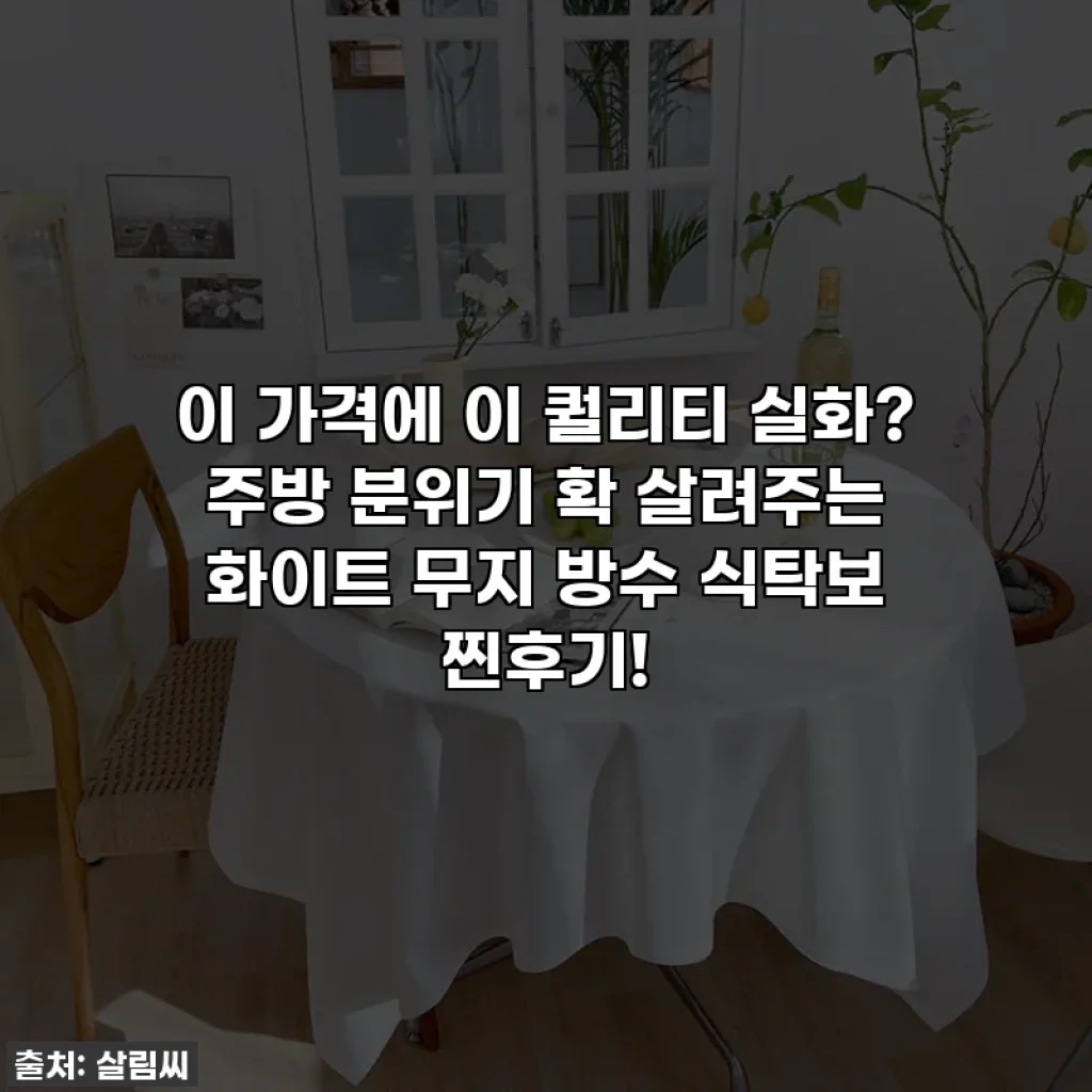 이 가격에 이 퀄리티 실화? 주방 분위기 확 살려주는 화이트 무지 방수 식탁보 찐후기!