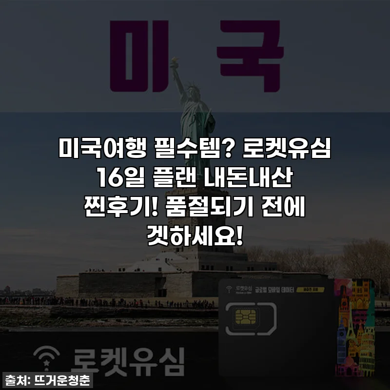 미국여행 필수템? 로켓유심 16일 플랜 내돈내산 찐후기! 품절되기 전에 겟하세요!