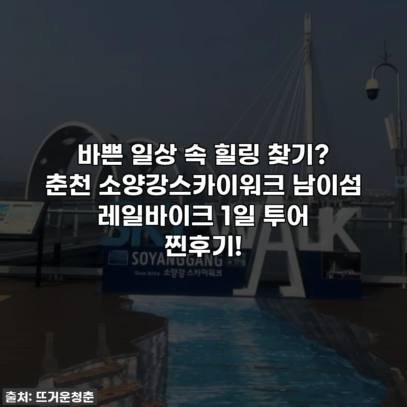 바쁜 일상 속 힐링 찾기? 춘천 소양강스카이워크 남이섬 레일바이크 1일 투어 찐후기!