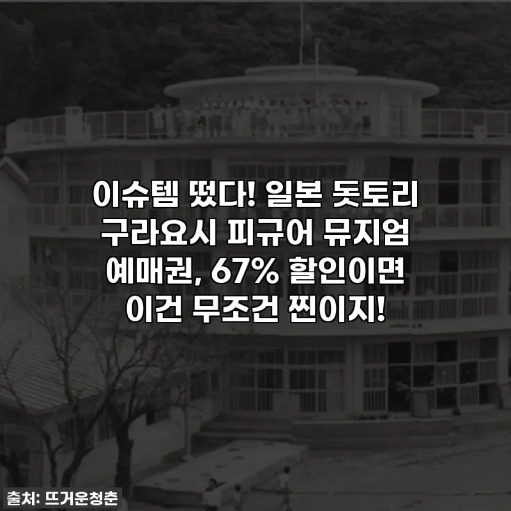 이슈템 떴다! 일본 돗토리 구라요시 피규어 뮤지엄 예매권, 67% 할인이면 이건 무조건 찐이지!