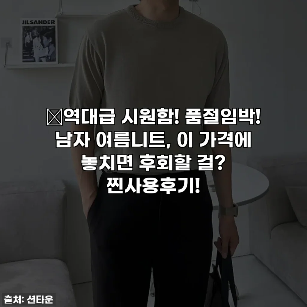 🔥역대급 시원함! 품절임박! 남자 여름니트, 이 가격에 놓치면 후회할 걸? 찐사용후기!