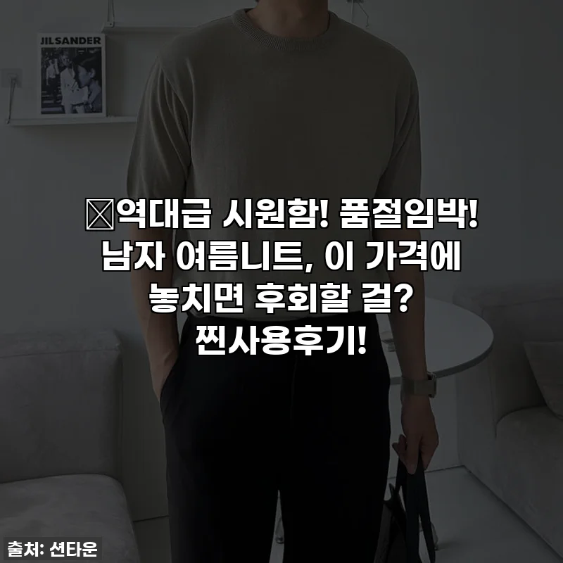 🔥역대급 시원함! 품절임박! 남자 여름니트, 이 가격에 놓치면 후회할 걸? 찐사용후기!