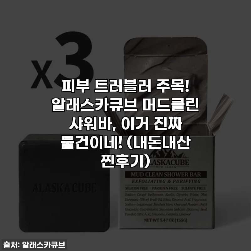 피부 트러블러 주목! 알래스카큐브 머드클린 샤워바, 이거 진짜 물건이네! (내돈내산 찐후기)