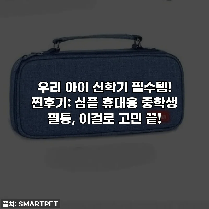우리 아이 신학기 필수템! 찐후기: 심플 휴대용 중학생 필통, 이걸로 고민 끝!