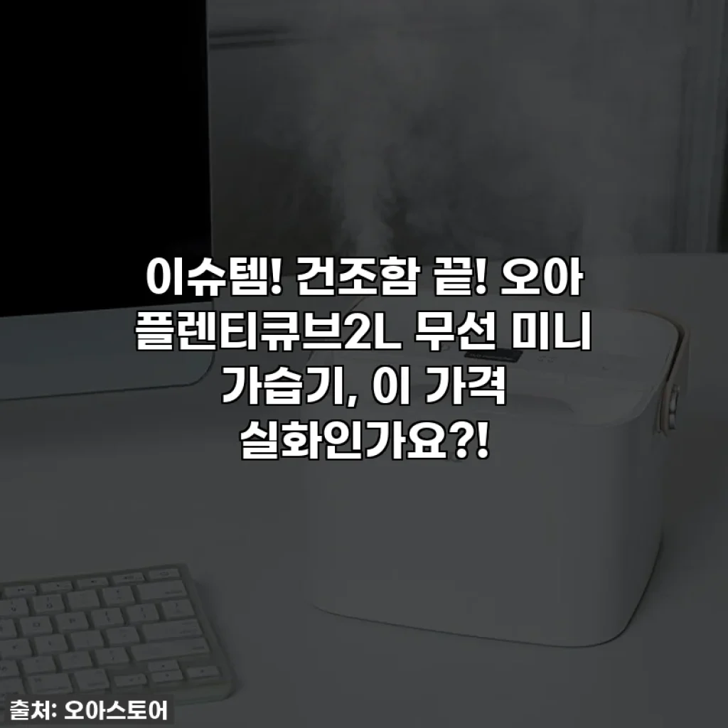이슈템! 건조함 끝! 오아 플렌티큐브2L 무선 미니 가습기, 이 가격 실화인가요?!