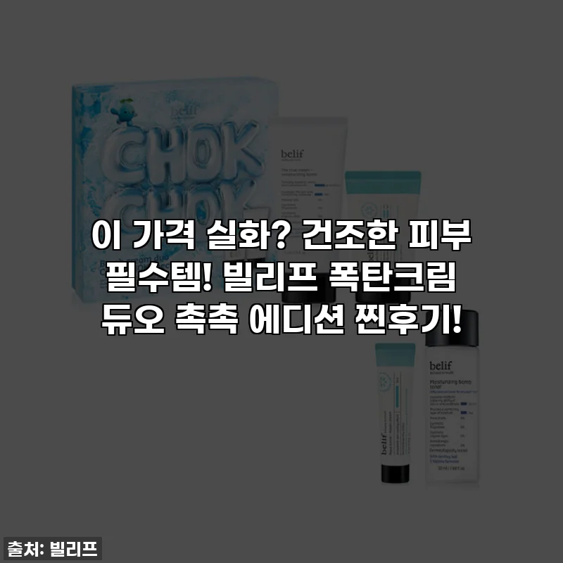 이 가격 실화? 건조한 피부 필수템! 빌리프 폭탄크림 듀오 촉촉 에디션 찐후기!