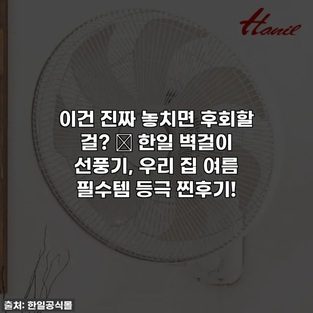 이건 진짜 놓치면 후회할 걸? ✨ 한일 벽걸이 선풍기, 우리 집 여름 필수템 등극 찐후기!