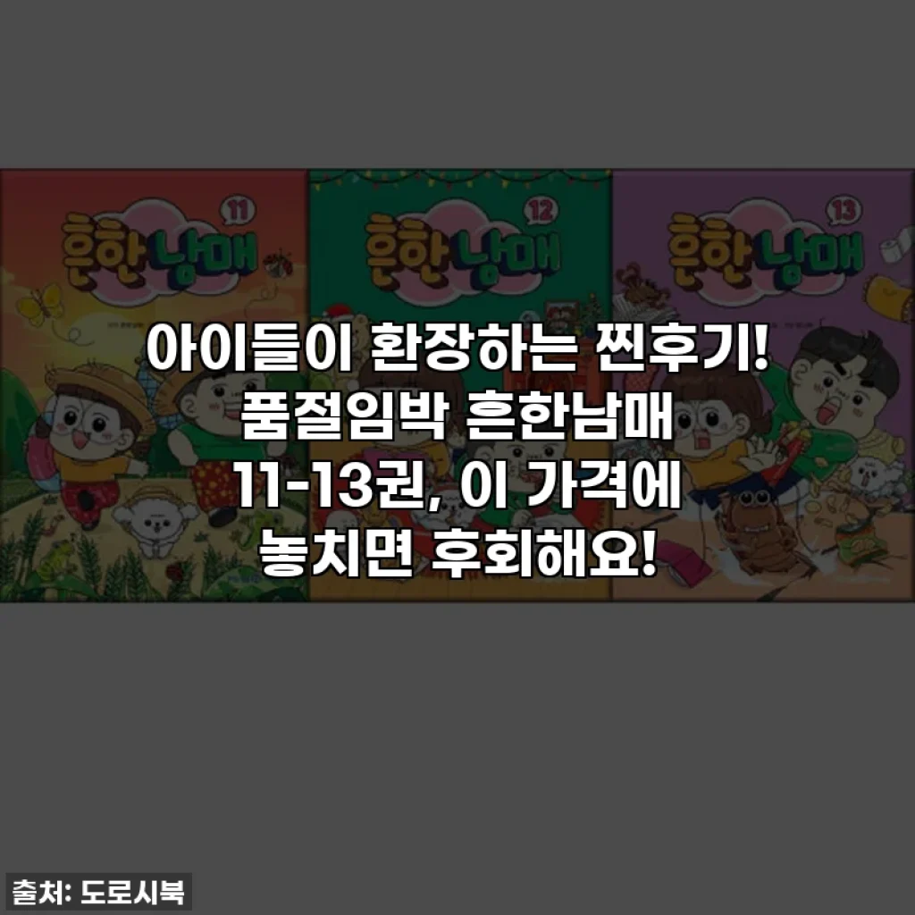 아이들이 환장하는 찐후기! 품절임박 흔한남매 11-13권, 이 가격에 놓치면 후회해요!
