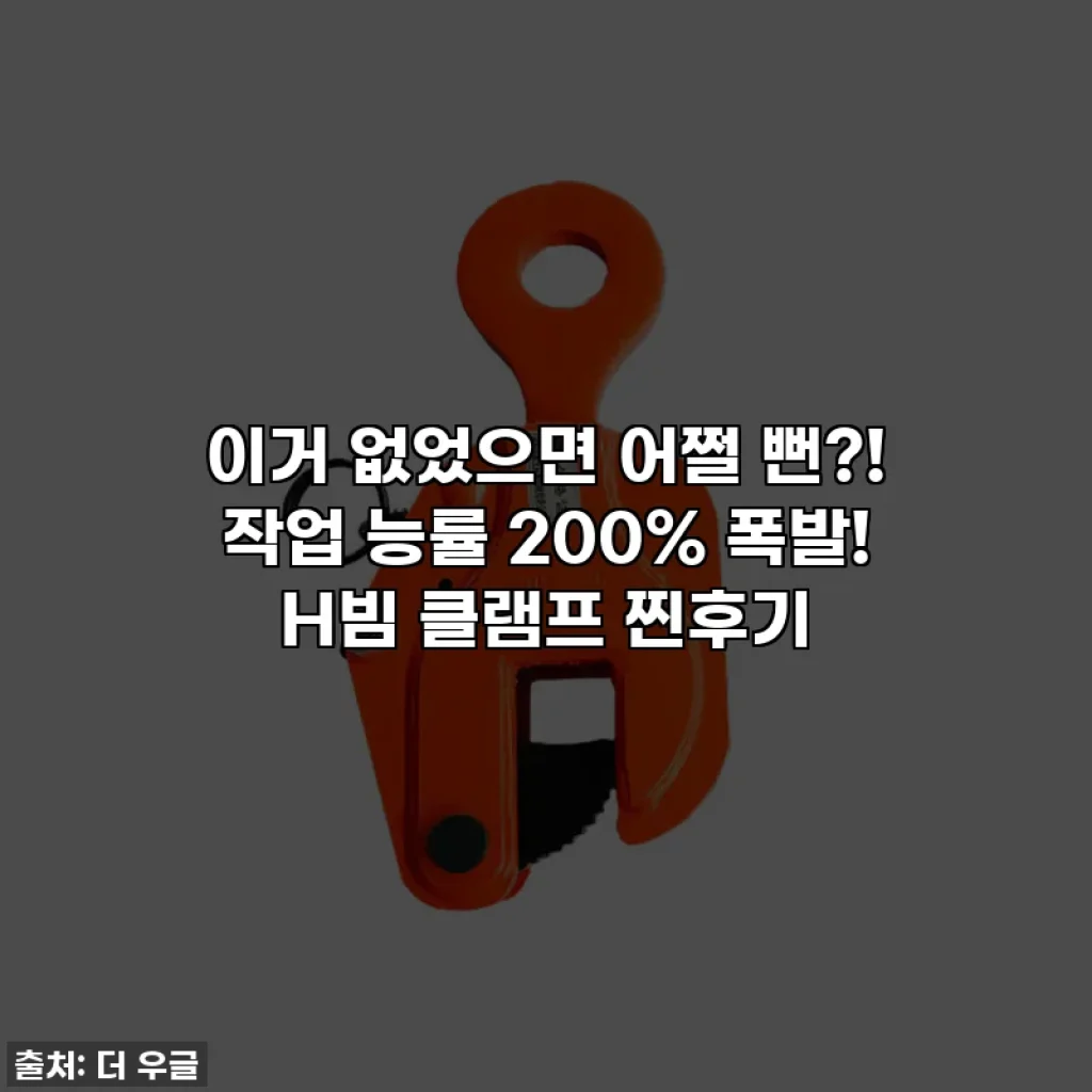 이거 없었으면 어쩔 뻔?! 작업 능률 200% 폭발! H빔 클램프 찐후기